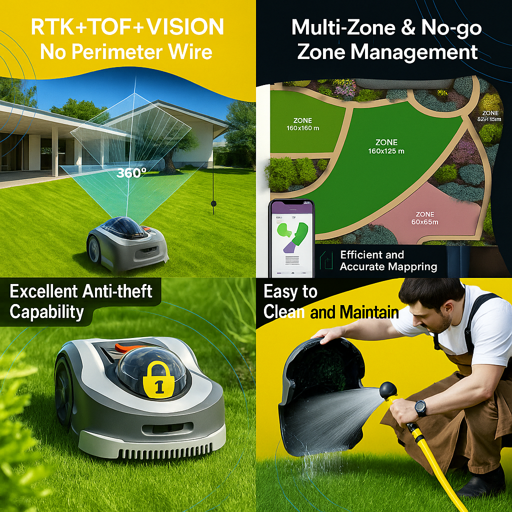 NOVABOT N2000 – AI-Powered Wire-Free Robotic Lawn Mower (RTK + Vision + ToF Navigation, TÜV Certified) by Swag House Store