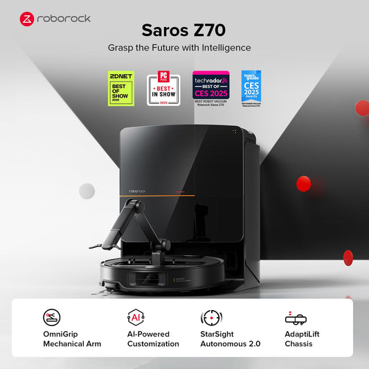 Roborock Saros Z70 Robot Vacuum with OmniGrip™ Mechanical Arm