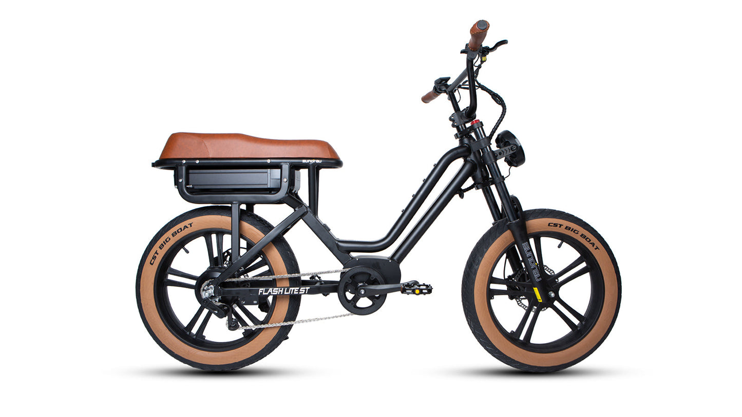 Flash Lite ST 1.0 Fat Tire 52V750W Rear Drive Electric Moped Bicycle With 92Nm Torque And 100 Miles Range 20 MPH