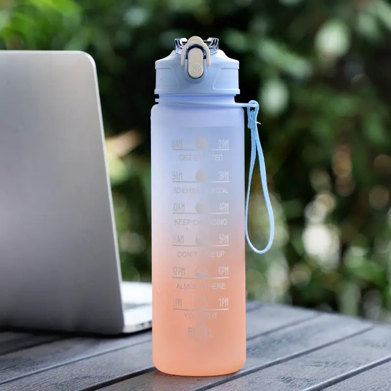 Large Capacity Sports Plastic Scale Water Bottle Portable Sports Bottle Portable Drinking Cup With Straw Okai
