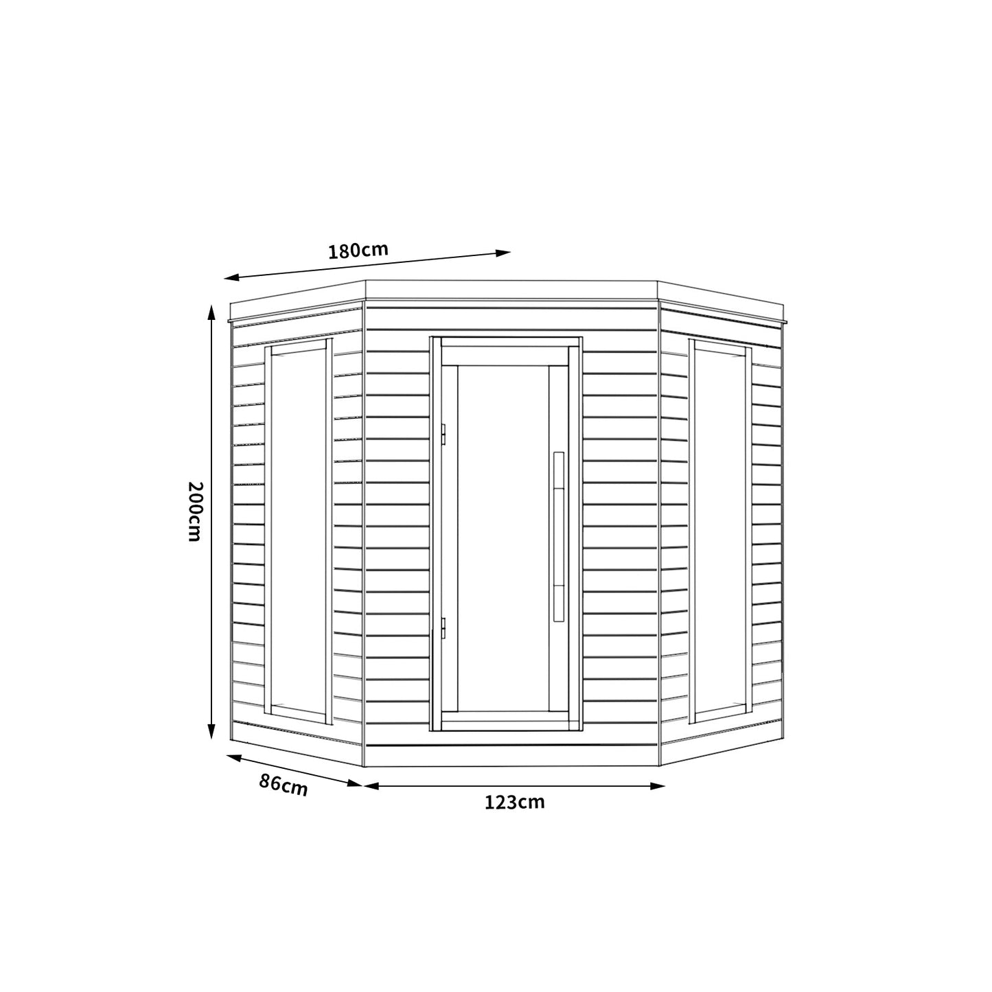 SAUNA EVOLUTION® Indoor Luxury Cabin Corner Sauna Luna - 1