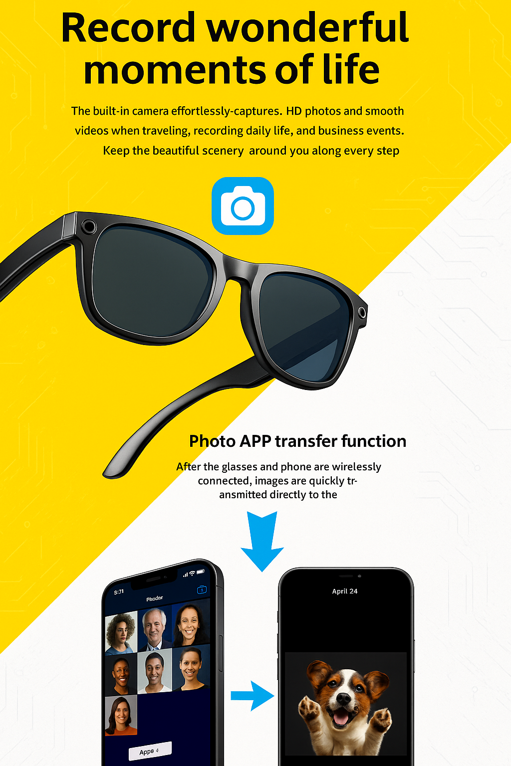 AI 3rd Gen Smart Bluetooth Glasses With Magnetic Frame