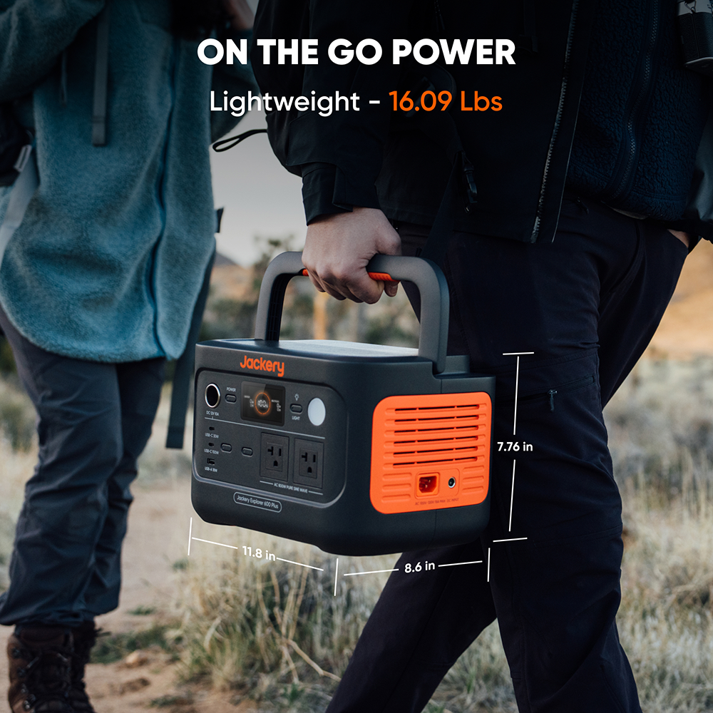 Jackery Explorer 600 V2 – Portable Power Station + 100W Air Solar Panel