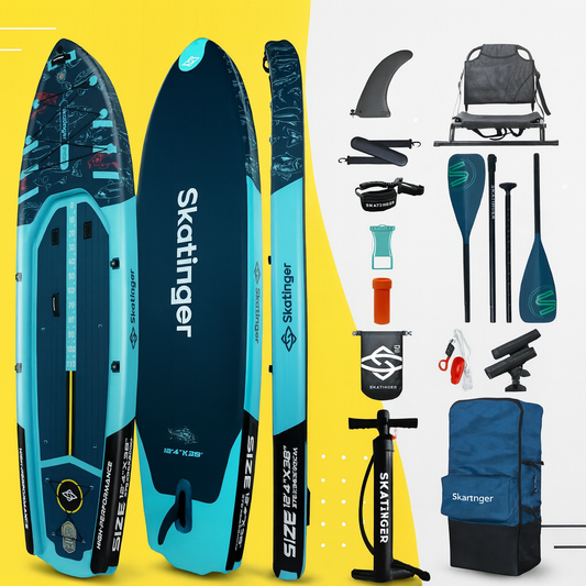 Inflatable Fishing Paddle Board – 12’4” Extra Wide Double-Layer SUP by Swag House Store