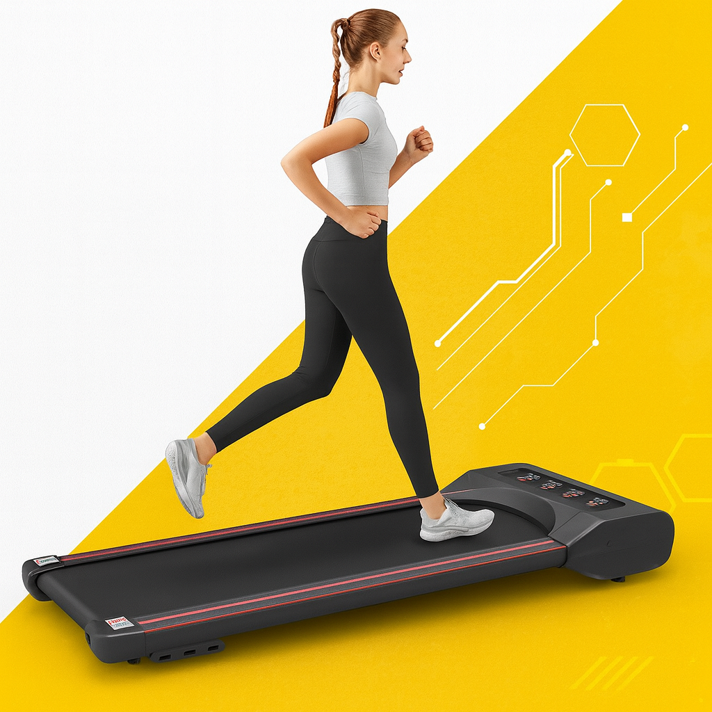 Compact Electric Treadmill for Home & Office - 265 LB Weight Capacity for Silent Indoor Workouts by Doba