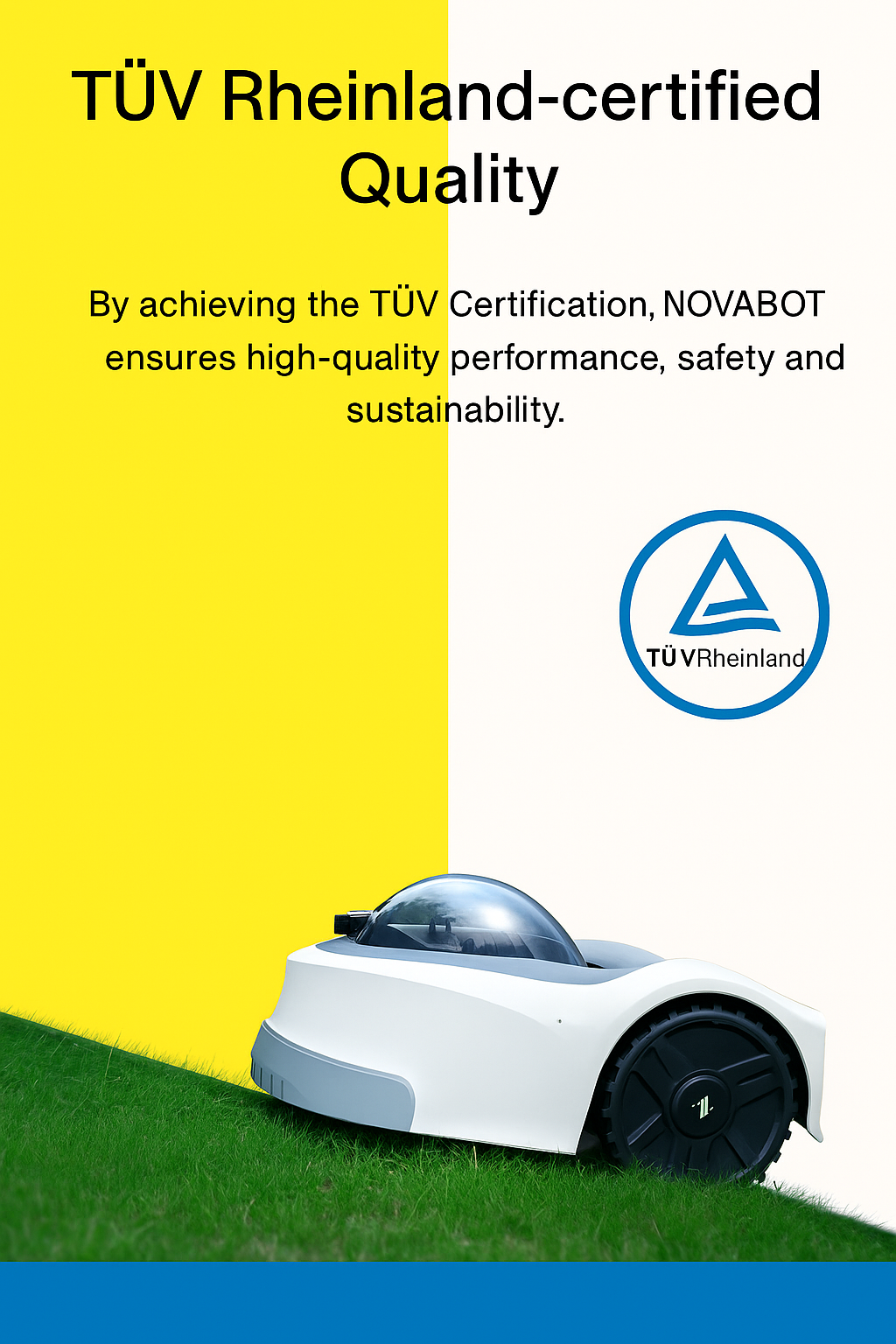 NOVABOT N2000 – AI-Powered Wire-Free Robotic Lawn Mower (RTK + Vision + ToF Navigation, TÜV Certified) by Swag House Store