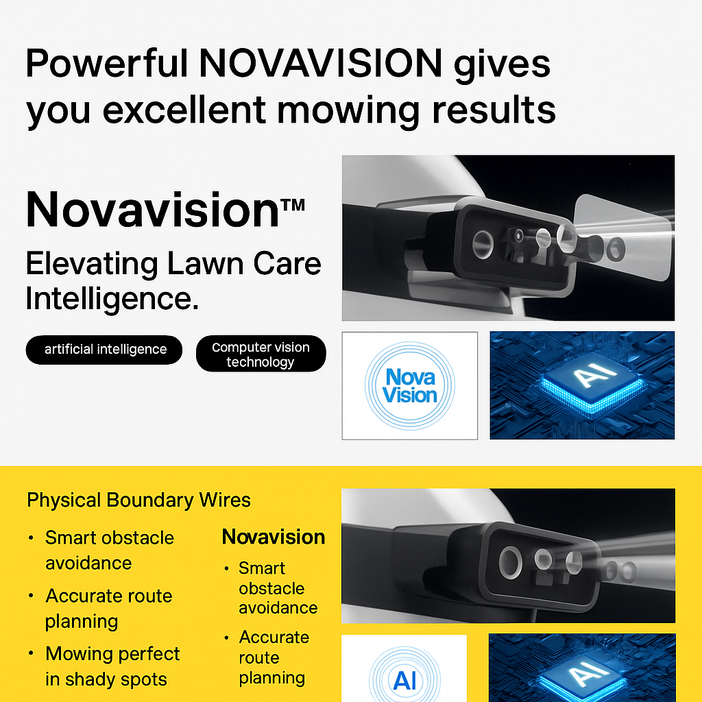 NOVABOT N2000 – AI-Powered Wire-Free Robotic Lawn Mower (RTK + Vision + ToF Navigation, TÜV Certified) by Swag House Store