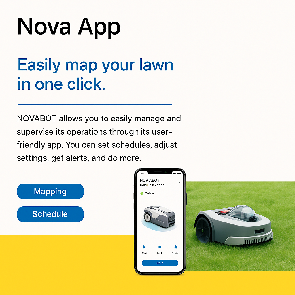 NOVABOT N2000 – AI-Powered Wire-Free Robotic Lawn Mower (RTK + Vision + ToF Navigation, TÜV Certified) by Swag House Store