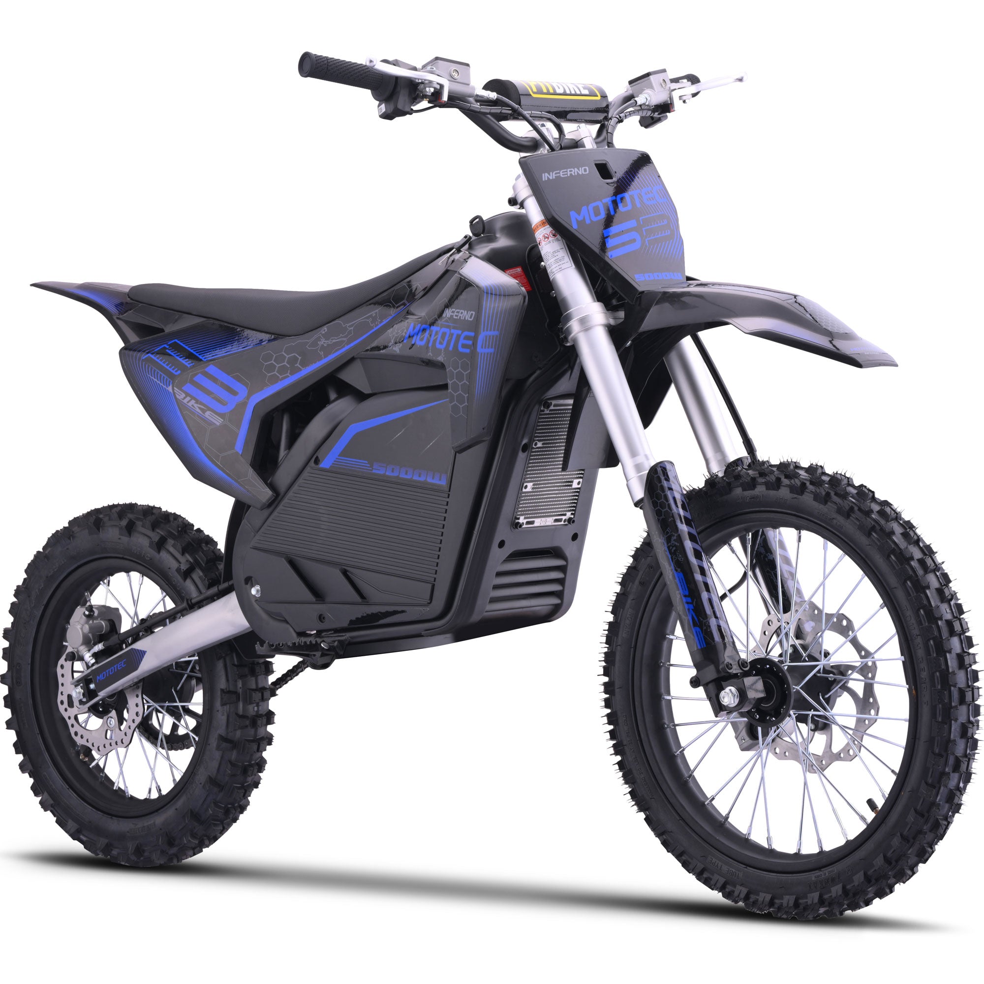 MotoTec Pro 72V 5000W Electric Dirt Bike — Up to 50 MPH, 40 mi Range