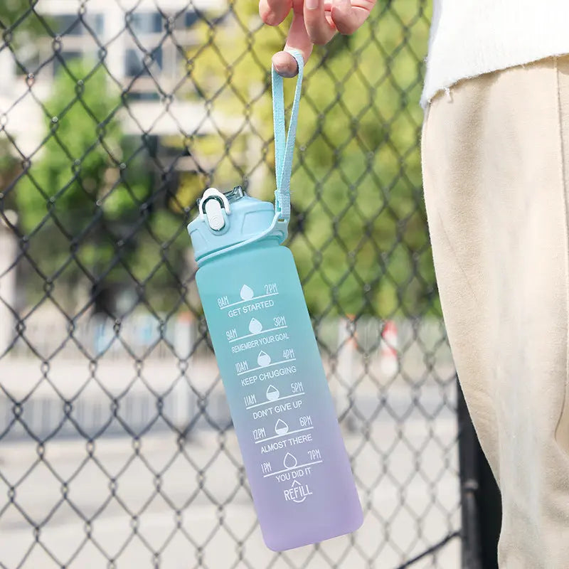 Large Capacity Sports Plastic Scale Water Bottle Portable Sports Bottle Portable Drinking Cup With Straw Okai