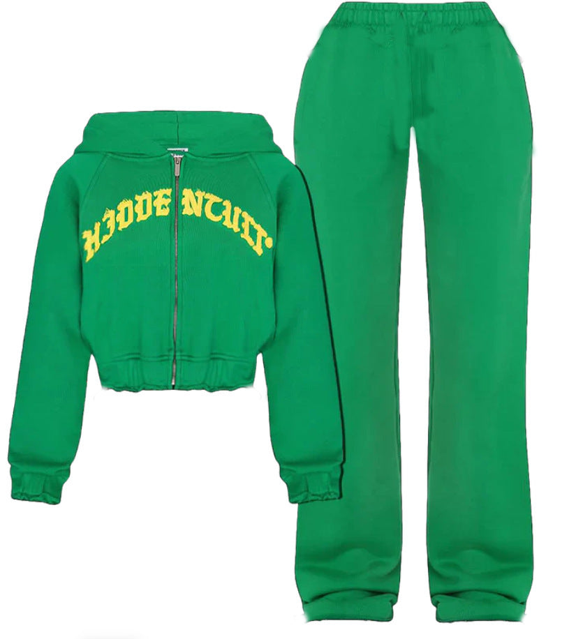 Hooded Tracksuit Set with 3D Effect for Women