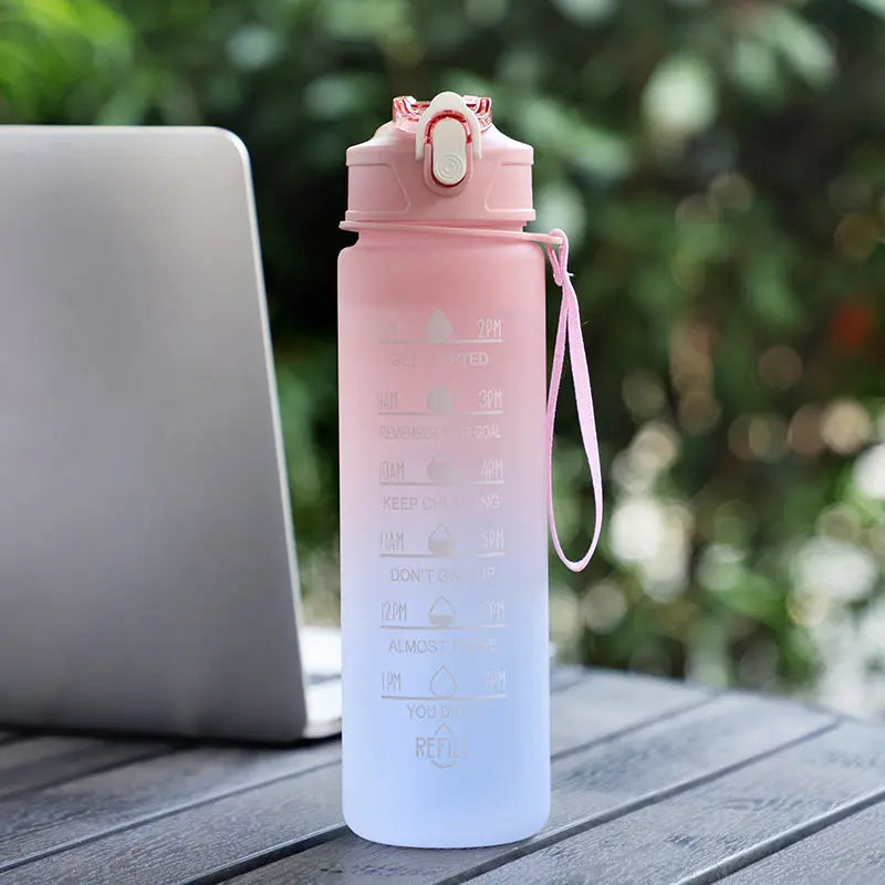 Large Capacity Sports Plastic Scale Water Bottle Portable Sports Bottle Portable Drinking Cup With Straw Okai