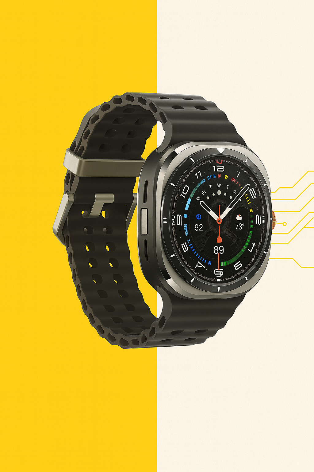 Samsung Galaxy Watch Ultra – 47mm Titanium Silver Smartwatch – Galaxy AI – Heart Rate, ECG, Sleep & Fitness Tracking
