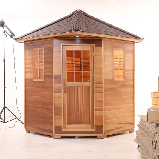 SAUNA EVOLUTION®  Outdoor Wood Steam Sauna(5-6 Person)Cabin 04