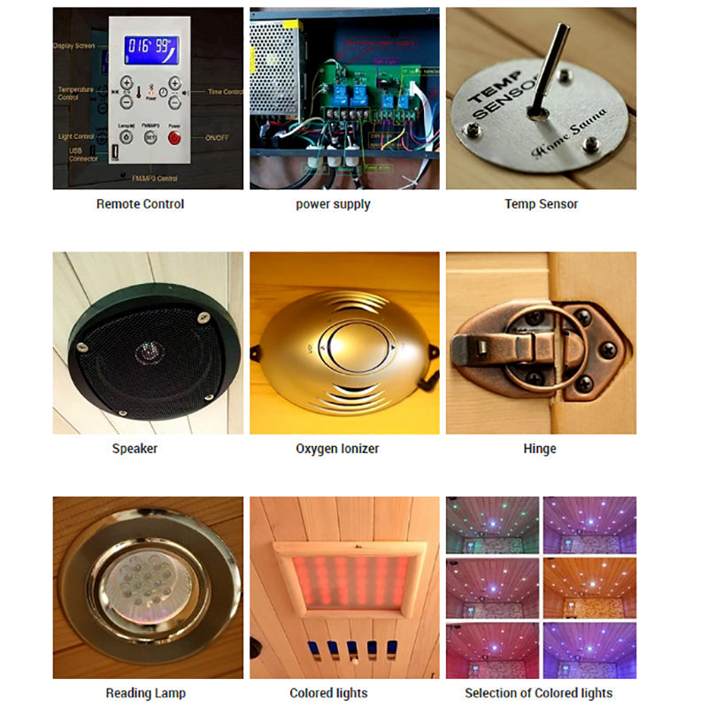 Sauna Evolution Full Spectrum Carbon 17 – Hemlock Home Infrared Sauna (70.8″ × 47.2″ × 74.8″)