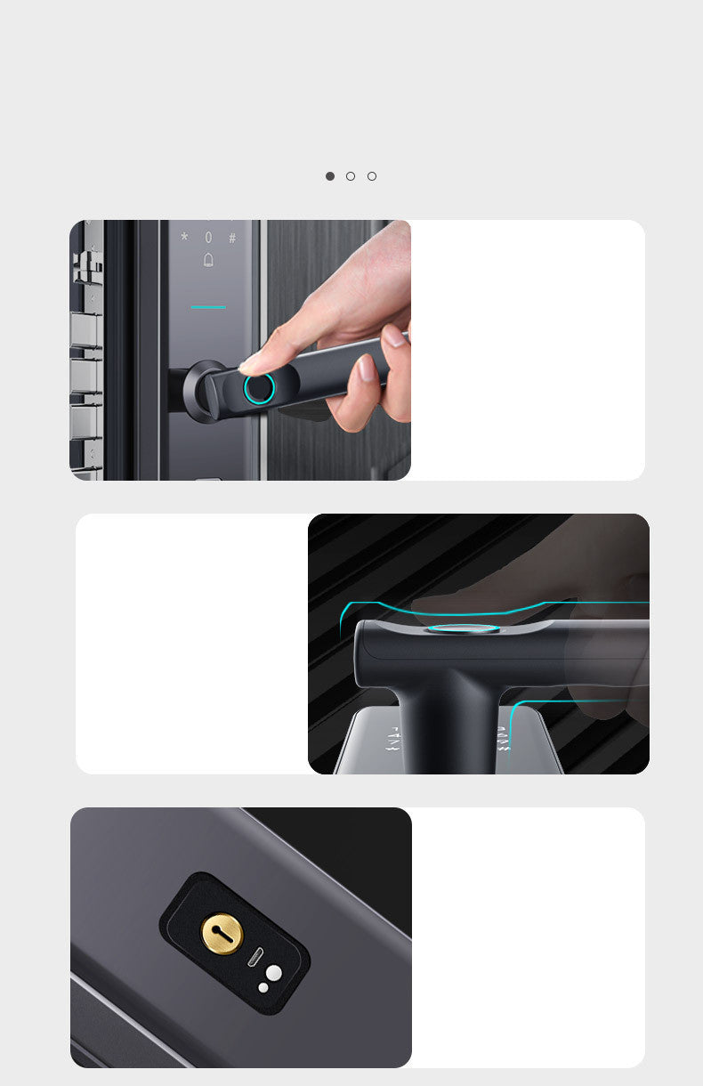 Smart Home Anti-Theft Fingerprint Door Lock – 0.1-Second Recognition, Semi-Automatic Latch, Modern Luxury Finish