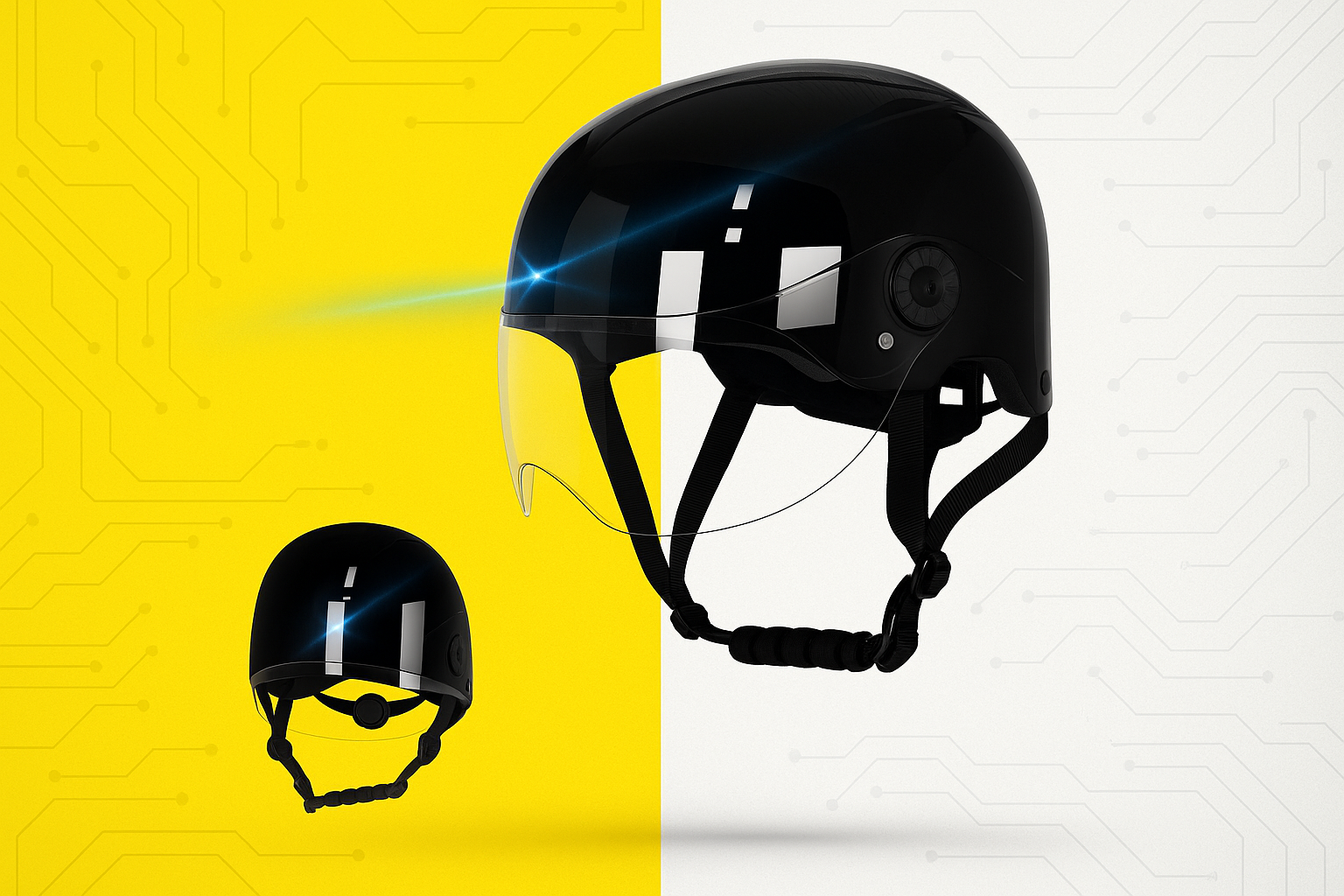 High-Tech Motorcycle Helmet with Bluetooth Connectivity and Motion Cameras by Doba