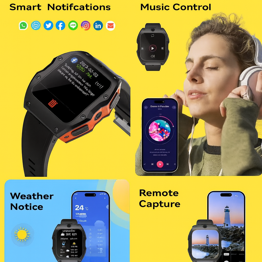 Rugged 4G LTE Smartwatch – Adventure Meets Luxury Design