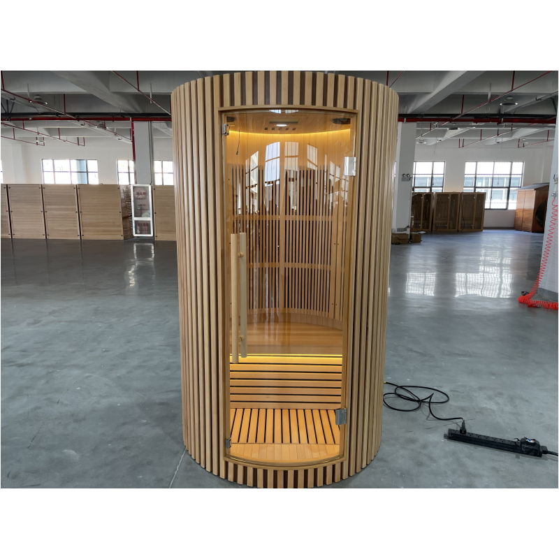 SAUNA EVOLUTION®  Hemlock Round Indoor Sauna Room Far Infrared 08