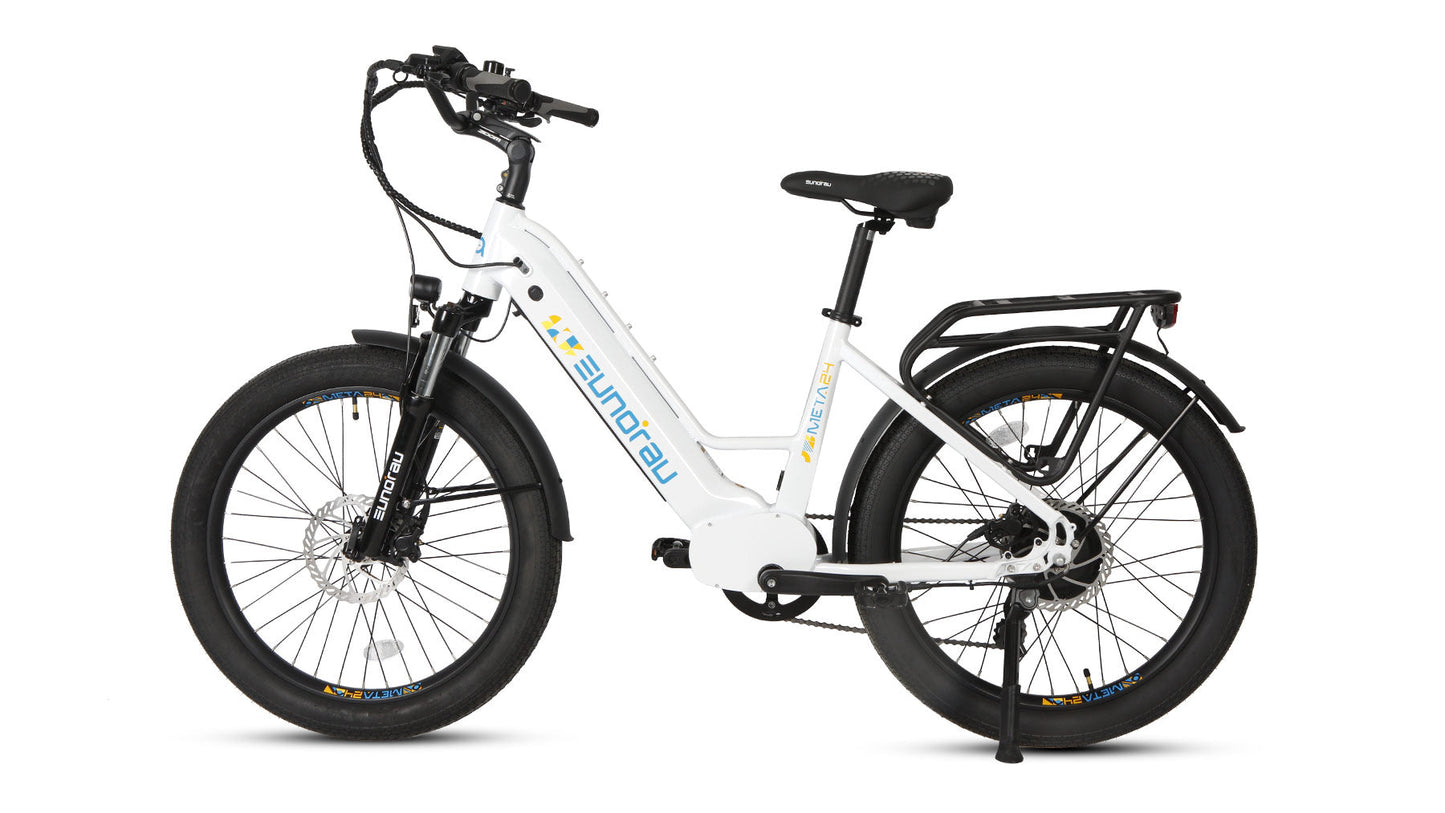 META24 1.0 City Electric Bike With 48V 500W Hub Motor 100 Mile Range Optional Second Battery
