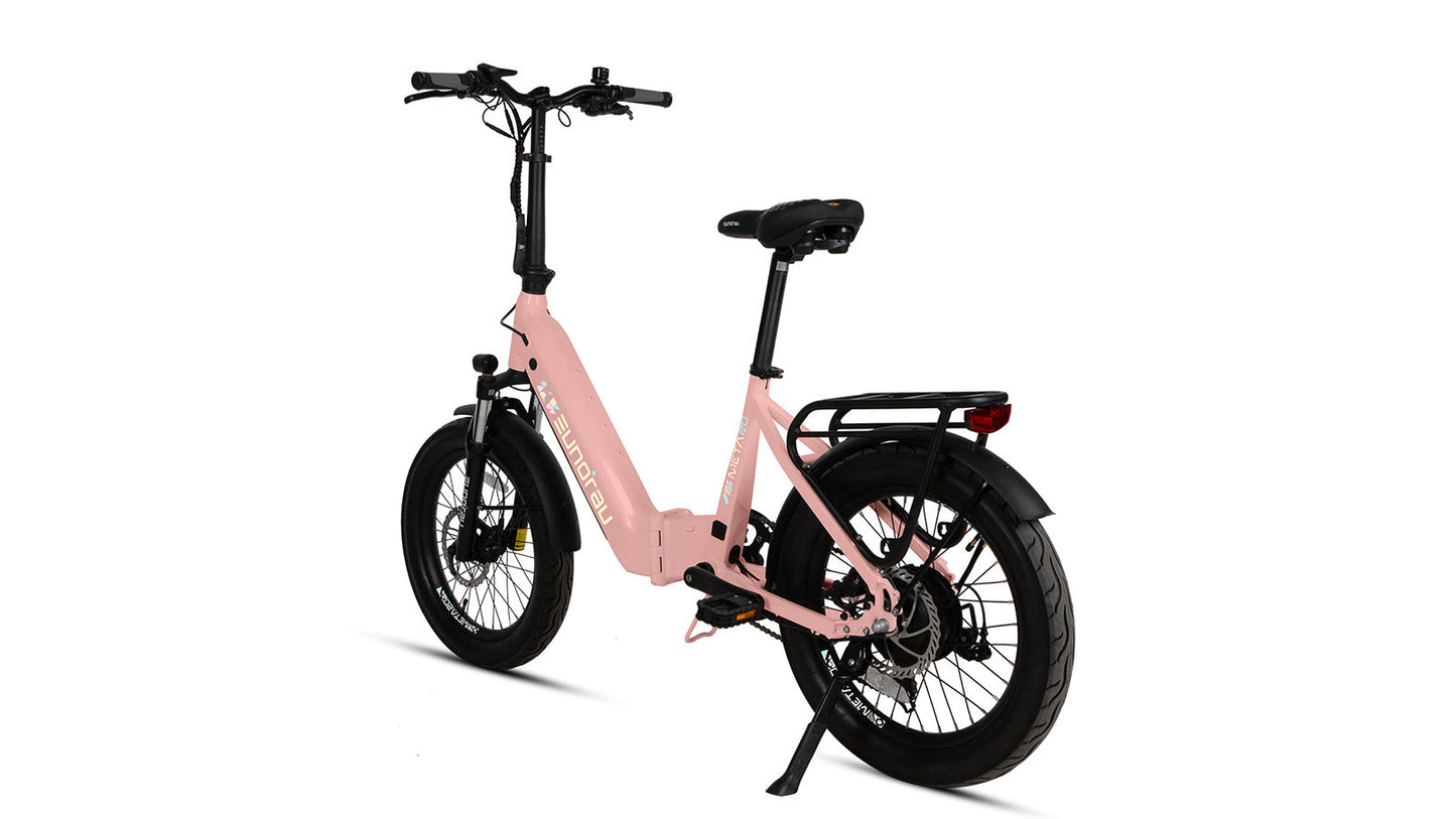 Meta20 City Electric Bike 48V 500W Hub Motor Dual Battery 100 Mile Range Optional Second Battery 15Ah 286 Lb Payload