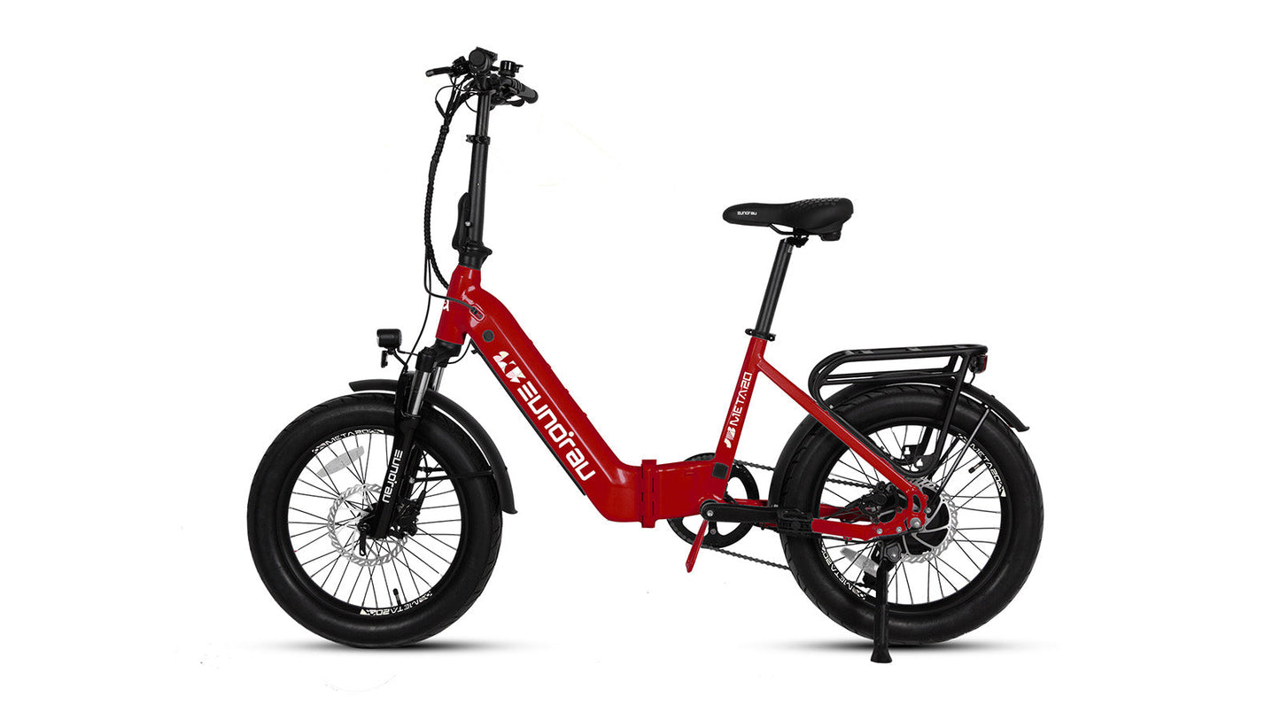 Meta20 City Electric Bike 48V 500W Hub Motor Dual Battery 100 Mile Range Optional Second Battery 15Ah 286 Lb Payload