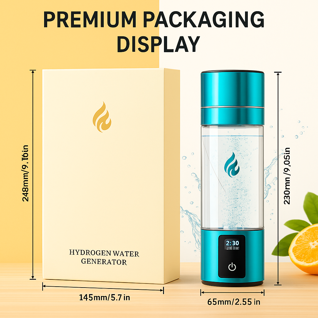 Hydrogen Water Bottle – 300ml | 5000ppb | UV Sterilization + Low-Frequency Tech + Wireless Charging