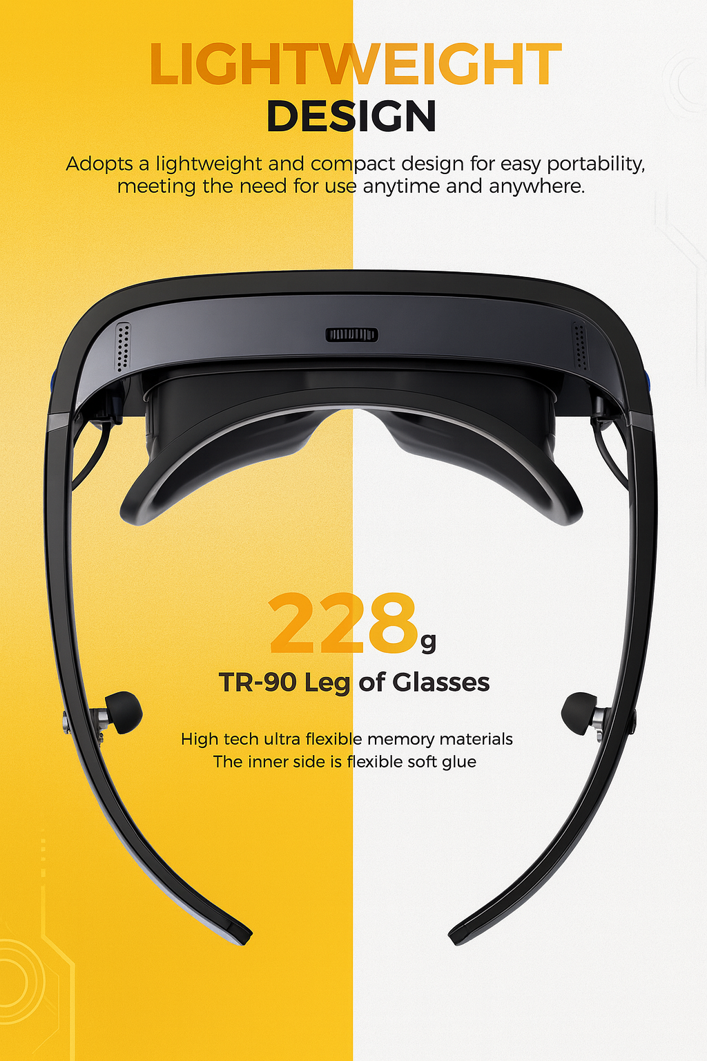 CORNMI NeoVista X7 Lite Smart 3D Head-Mounted Display – 800” Virtual Screen – 1080p Micro-OLED – 60 Hz – 750 nits – USB-C – Lightweight 8 oz – Black