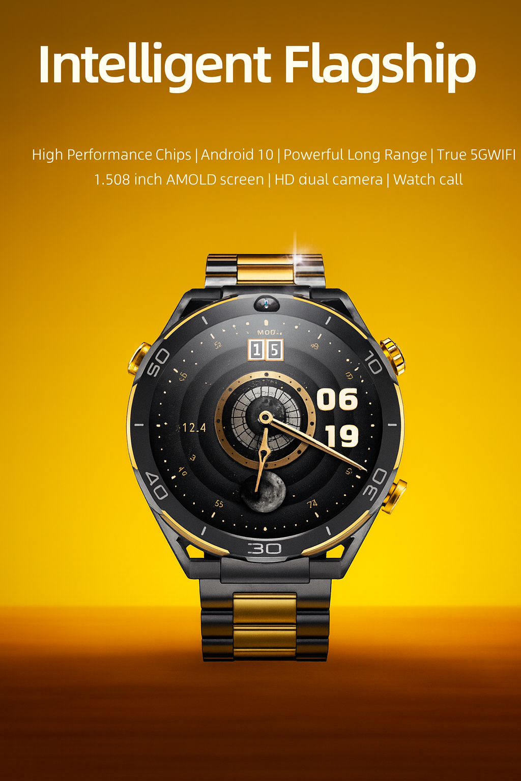 Luxury Android Smartwatch – 5G Dual SIM + Octa-Core + Dual Camera