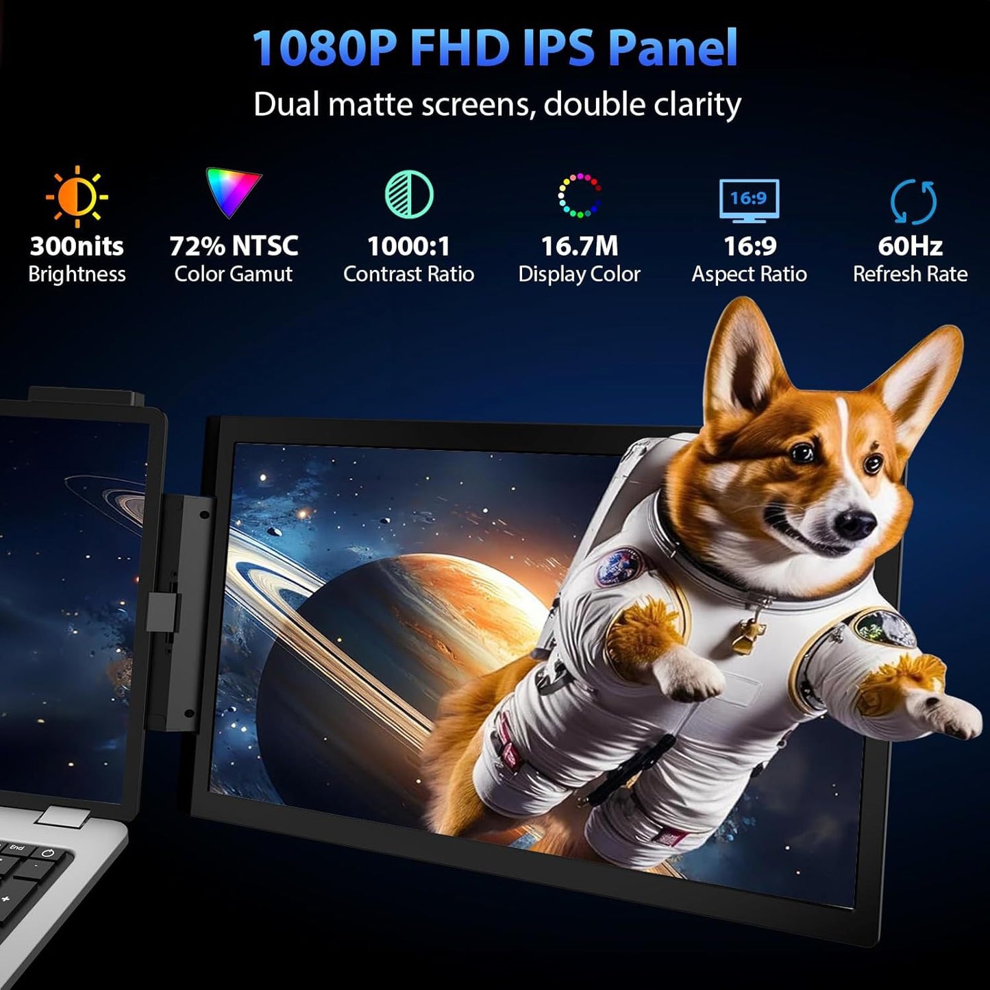 14-inch Dual-Screen Portable Monitor Laptop Expansion Screen