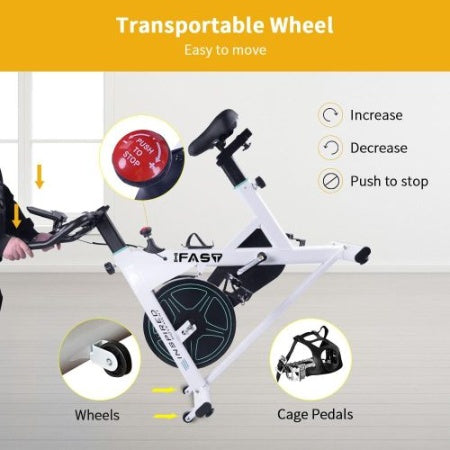 ProRide S3 Indoor Spin Bike – Magnetic Resistance, LCD Performance Display & Cushioned Seat for Home Cardio Training