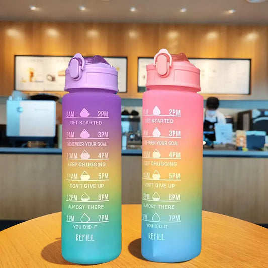 Straw Kettle Rainbow Three Color Gradient Household Male And Female Students Swag House