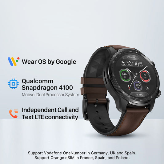 TicWatch Pro X LTE Smartwatch – Full Netcom 4G Calling, Dual Display, GPS Sports Tracking, and Waterproof Design