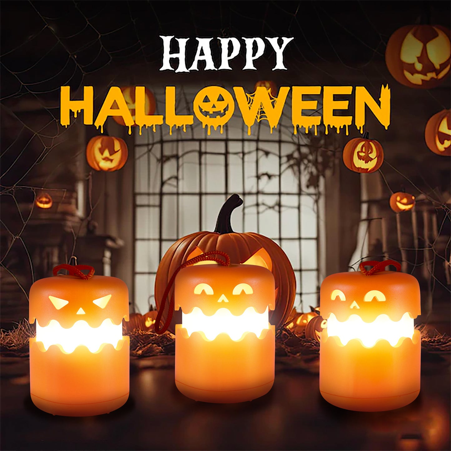 Halloween Pumpkin Lamp Foldable Portable Small Night Lamp