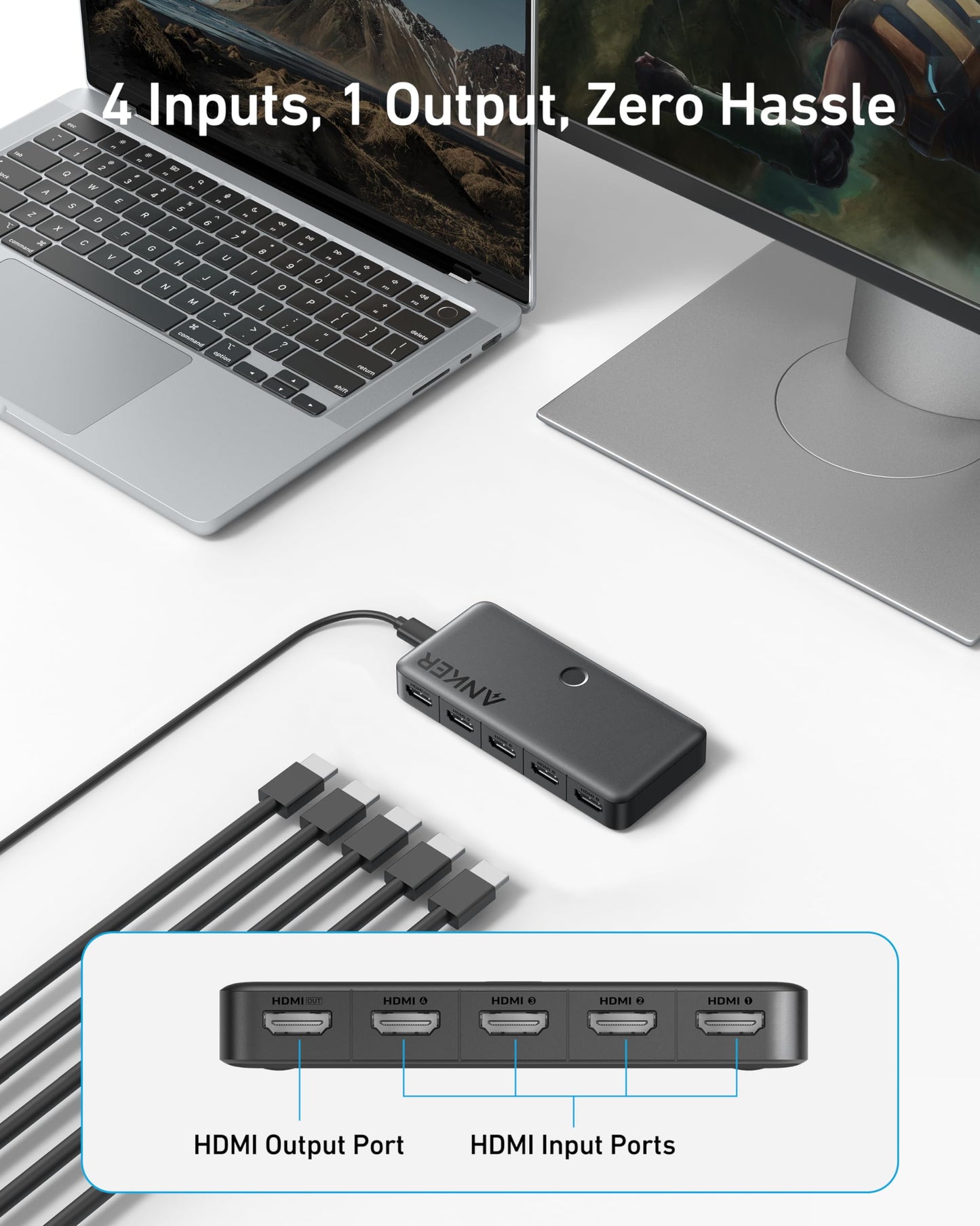 Anker HDMI Switch (4 in 1 Out, 4K HDMI)