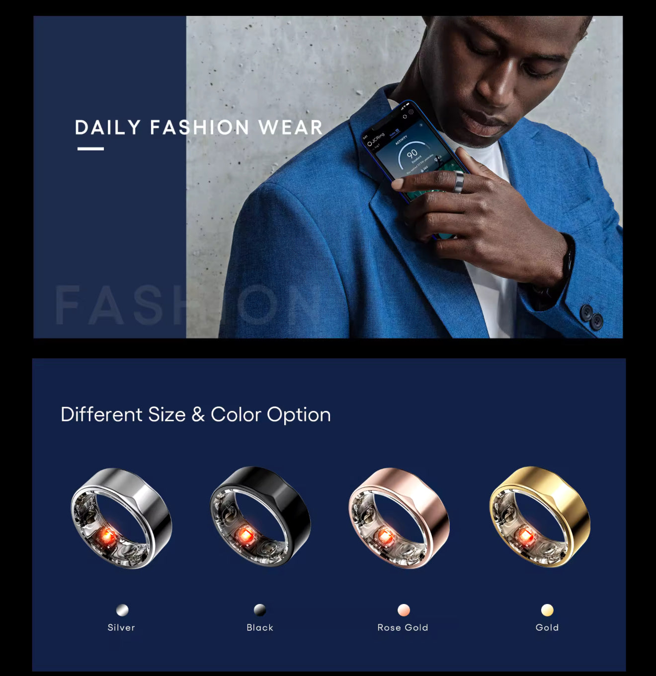 Smart Health Ring – Advanced Wellness Tracker (Oura Alternative)