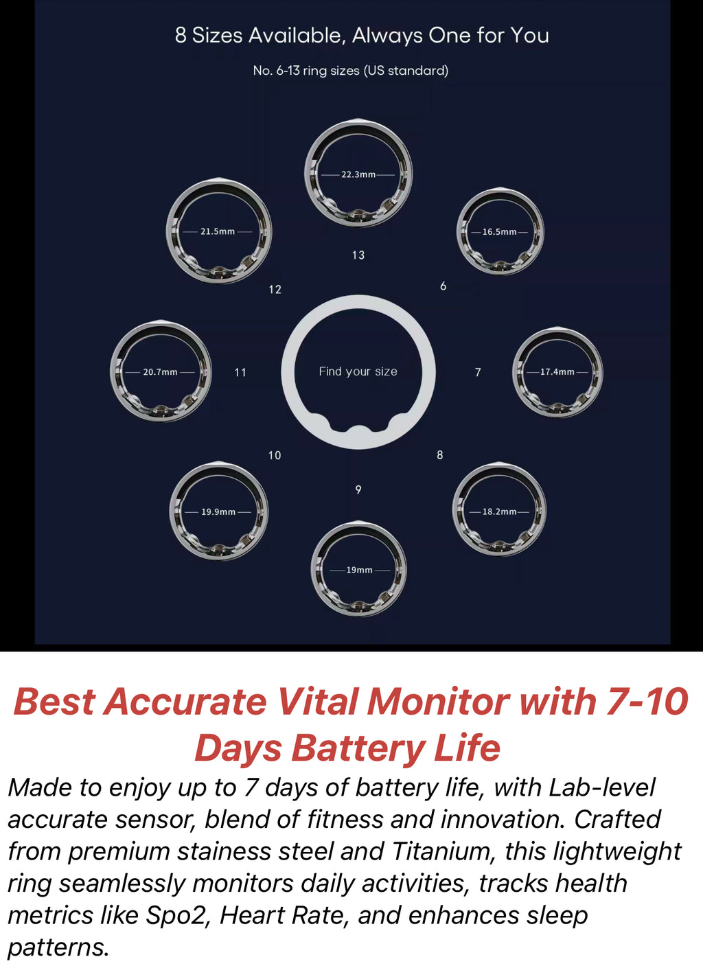 Smart Health Ring – Advanced Wellness Tracker (Oura Alternative)
