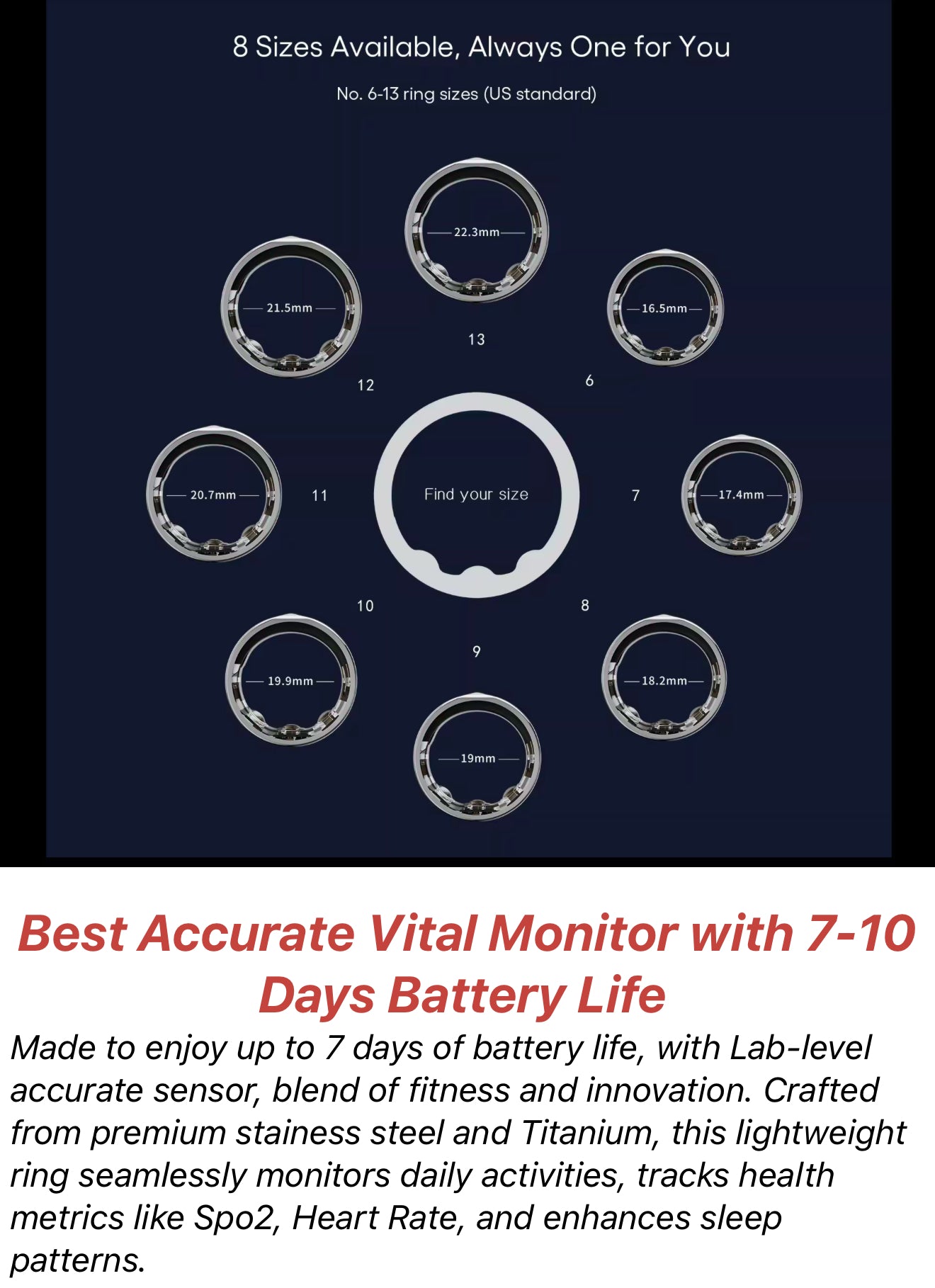 Smart Health Ring – Advanced Wellness Tracker (Oura Alternative)