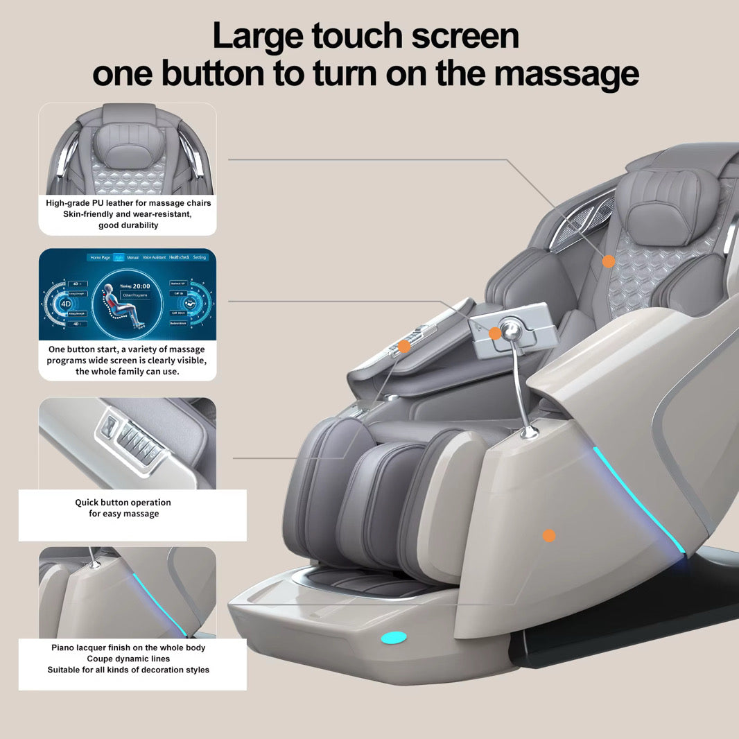 Zero Gravity Full-Body Massage Chair with Heat, Bluetooth & AI Voice Control