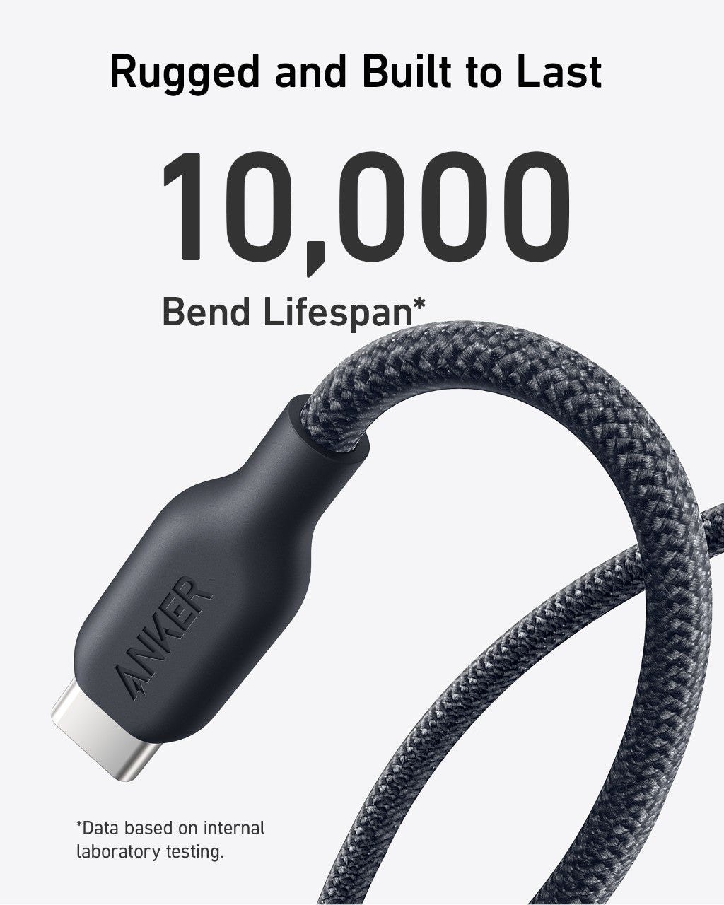 Anker 543 USB-C To USB-C Cable Bio-Braided 6 Ft Fast Charging Nylon Cable With Bio-Based Nylon Exterior