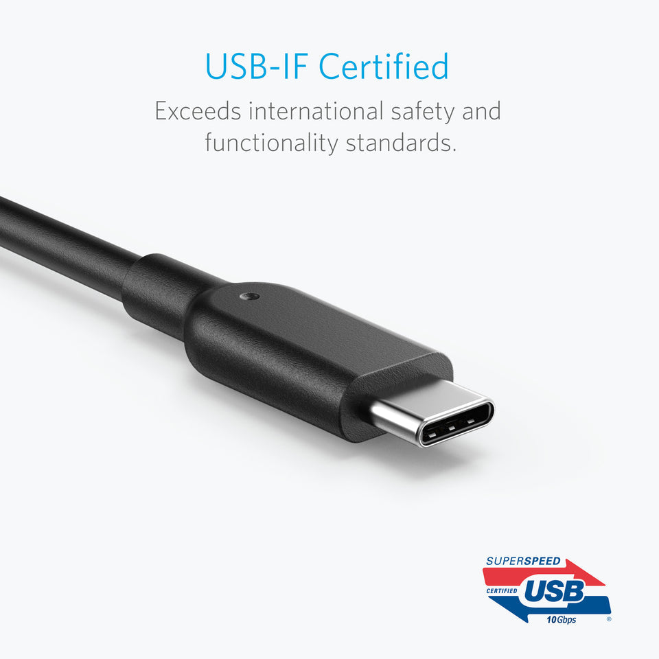 Anker PowerLine II USB-C to USB 3.1 Cable 3 Feet 10Gbps Data Transfer USB-IF Certified