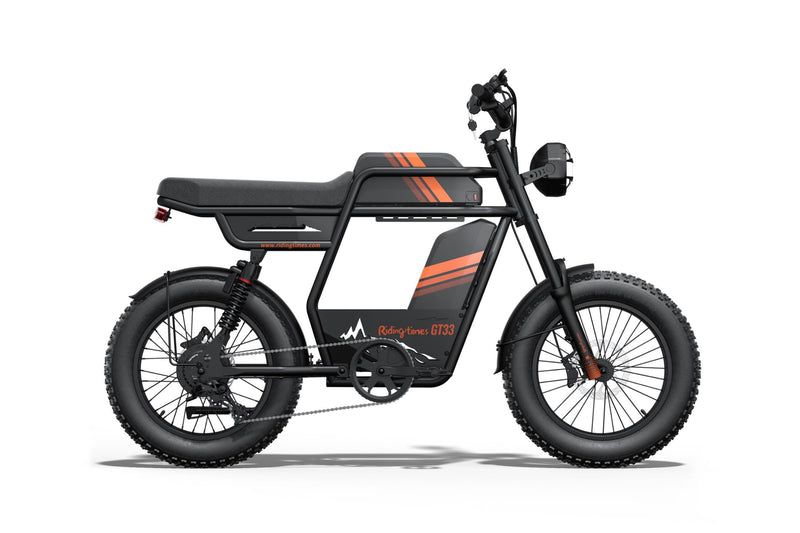 RidingTimes GT33 All-Terrain Cafe Racer Electric Bike — Peak 1350W Motor