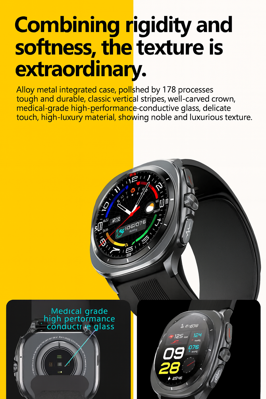 Smart Health Management Watch – ECG + Blood Pressure + NFC