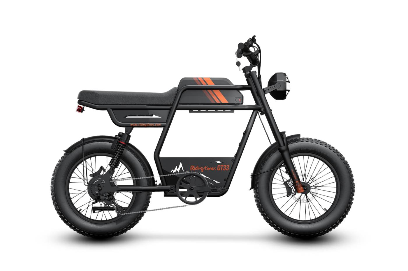 RidingTimes GT33 All-Terrain Cafe Racer Electric Bike — Peak 1350W Motor