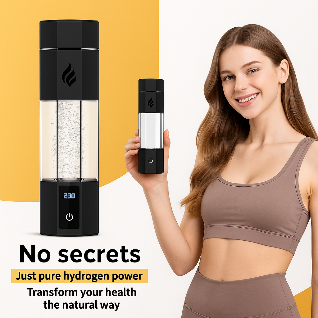Hydrogen Water Bottle – 300ml | Ultra-High 10,000ppb | SPE/PEM Tech + Wireless Charging