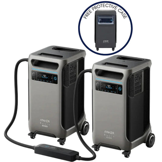 Anker SOLIX F3800 Plus Portable Power Station x2 + Double Voltage Hub