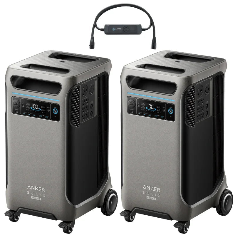 Anker SOLIX F3800 Plus Portable Power Station x2 + Double Voltage Hub