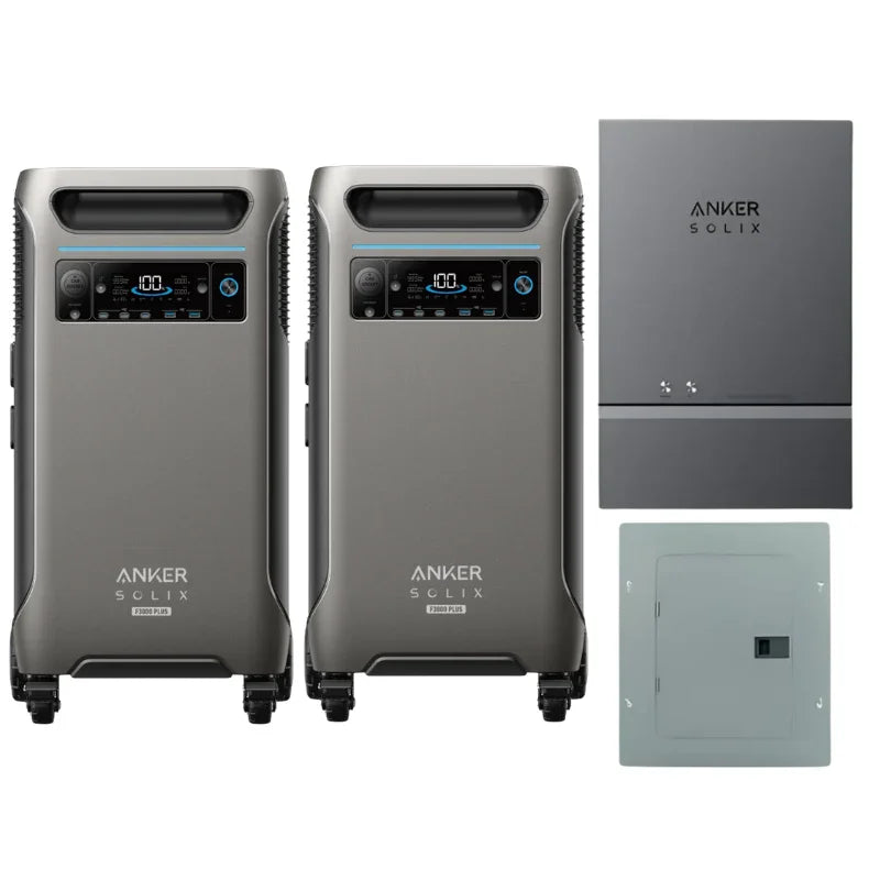 Anker SOLIX F3800 Plus Portable Power Station x2 + Home Power Panel + Sub Panel