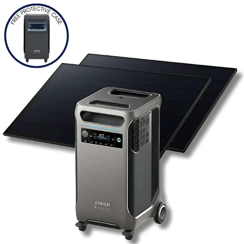 Anker SOLIX F3800 Solar Generator + 2× 410W Rigid Solar Panels (With a Free Anker SOLIX F3800 Protective Cover Bag)