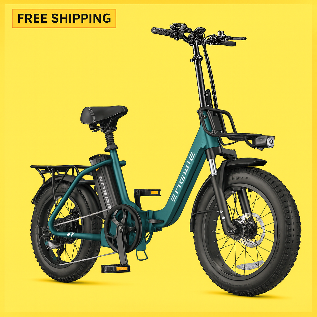 Foldable Electric City Bike – 750W Motor, 52V 13Ah Battery, 20” Fat Tires, Step-Thru Utility E-Bike (Upgraded 2.0 Version)